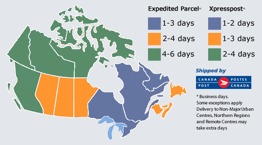 mail delivery time from us to canada